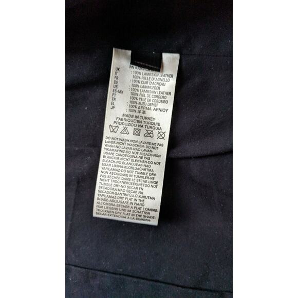 DIESEL Women's LEATHER JACKET Charcoal Gray L’HEZE Ruffle Detail NWT - Picture 5 of 10